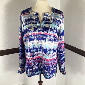 Belle Gray by Lisa Rinna tunic blouse size M